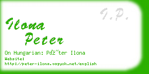 ilona peter business card
